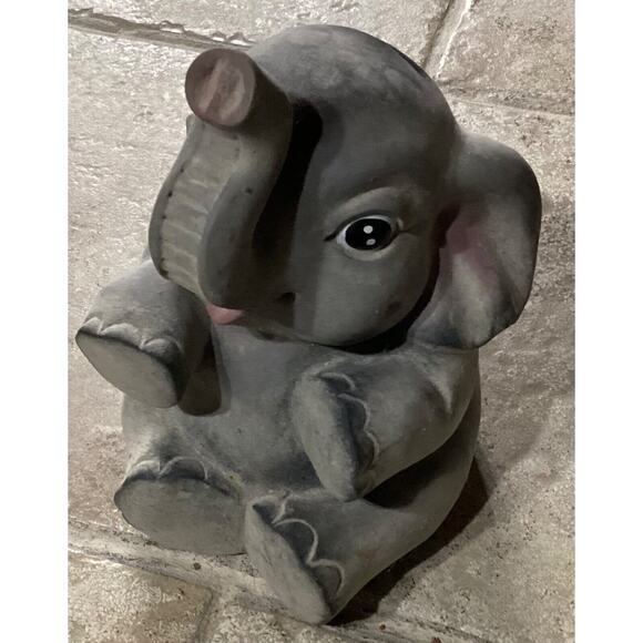 Vintage 1960’s ELEPHANT Pottery Coin & Bills Bank Money Saver 8+" Nursery Circus - Picture 1 of 10